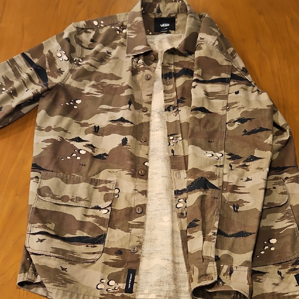 Vans Brown Camo Button-Up Jacket - Picture 5 of 6